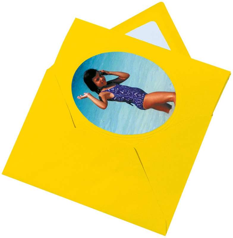 Загатовка открытки с конвертами FOLIA 11x18см овал, банановый желтый