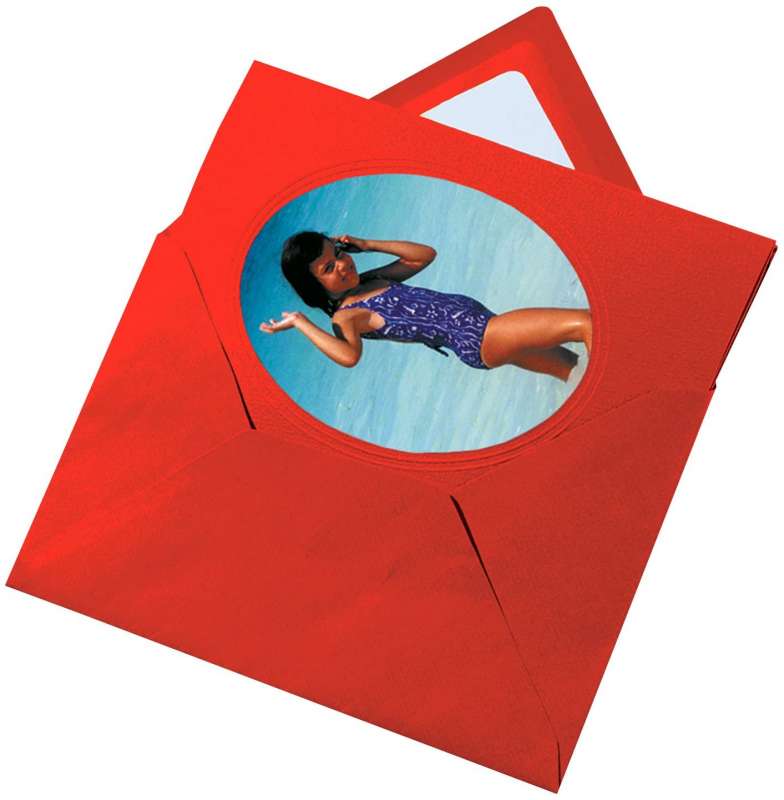 Загатовка открытки с конвертами FOLIA 11x18см овал,красный