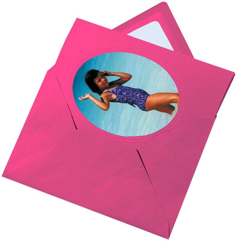 Загатовка открытки с конвертами FOLIA 11x18см овал,розовый