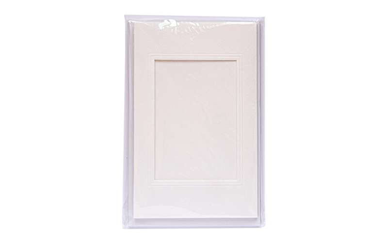 Загатовка открытки с конвертами FOLIA 11x18см прямоугольная жемчужно-белая