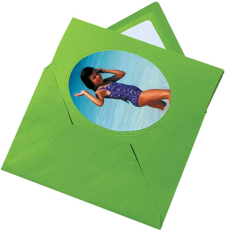 Загатовка открытки с конвертамиFOLIA 11x18см_овал светло-зеленый