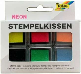 Zīmogu tintes spilventiņš dekoram FOLIA Neon,6 krāsas