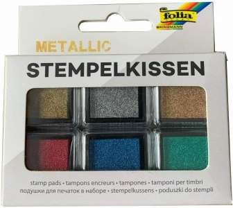 Чернильная подушечкя для декора FOLIA Metalic,6 цветов