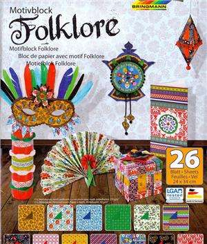 Дизайнерский картонный набор FOLIA Folklore 24x34см, 26 стр Mix