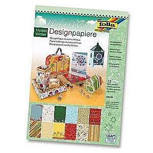 Bloks dizaineru papīra A4 FOLIA Rudens / ziema 12 lpp Mix
