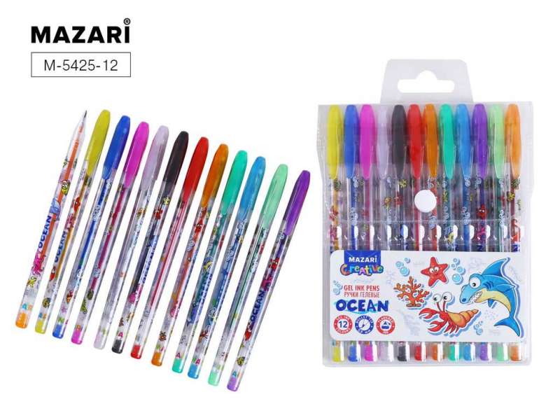 Gēla pildspalvu komplekts OCEAN, ar smaržīgu tinti, 24krāsas
