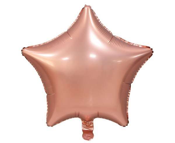 Фольгированный шар "19" Звезда, розовое золото, матовый 