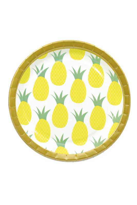 Бумажные тарелки Pineapple 23см, 8шт.