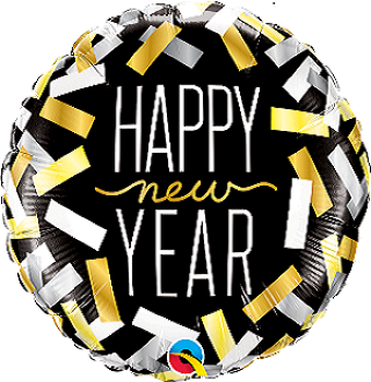 Folijas balons 18 QL Laimīgu Jauno gadu