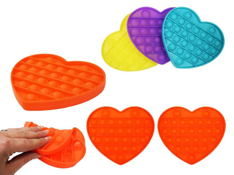 Silikona antistresa rotaļlieta POP-IT, sirds, asorti krāsas