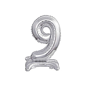 Folijas balons 38cm., Nr 9, sudrabs