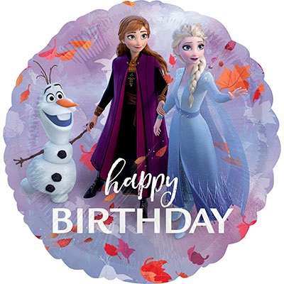 Фольгированный шар 17 "Happy Birthday Frozen"