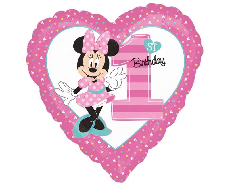 Folijas balons 17 "Minnie Mouse, heart"