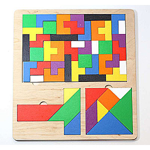 Spēle puzle koka TetrisWood, Tangram, T Tangram