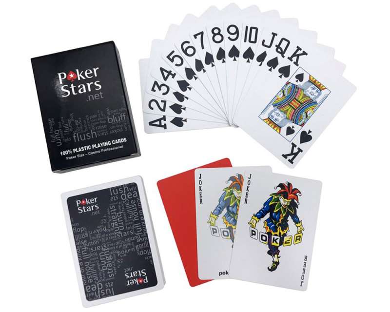 Pokerstars kartes melnas 54 plastmasas 63*88mm