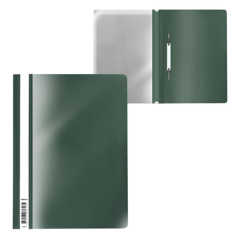 Plastmasas ātrās saistīšanas mape ErichKrause Fizzy Classic, A4, zaļa