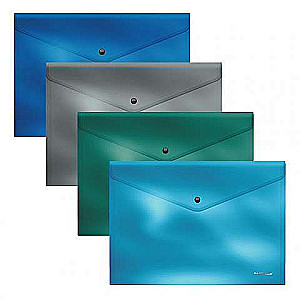 Mape-konvertā uz pogas plastmasas ErichKrause Glossy Ice Metallic, necaurspīdīga, B5, assorti