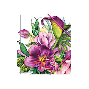 Mape uz gumijām plastmasas ErichKrause Tropical Flowers, A5+