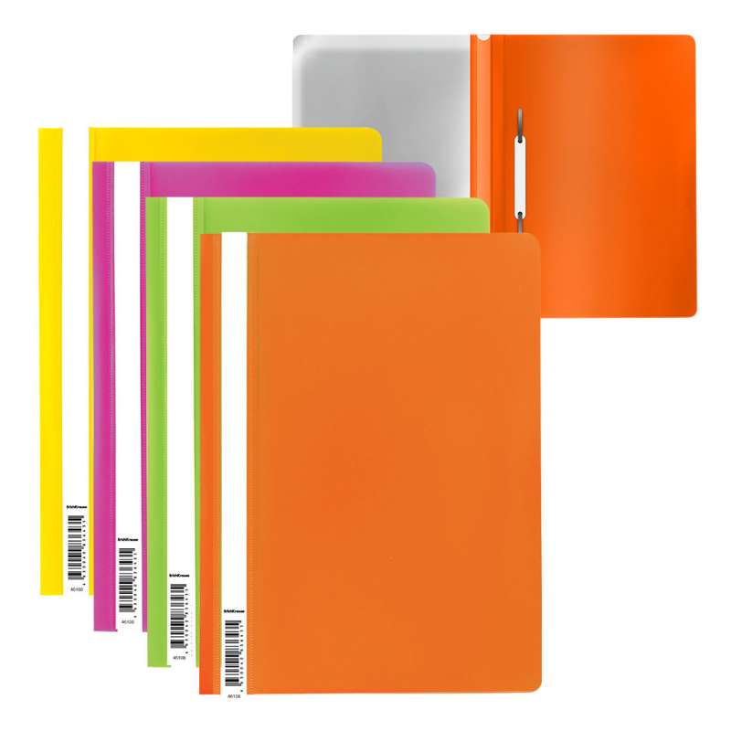Plastmasas ātrās saites mape ErichKrause Fizzy Neon, A4, assorti