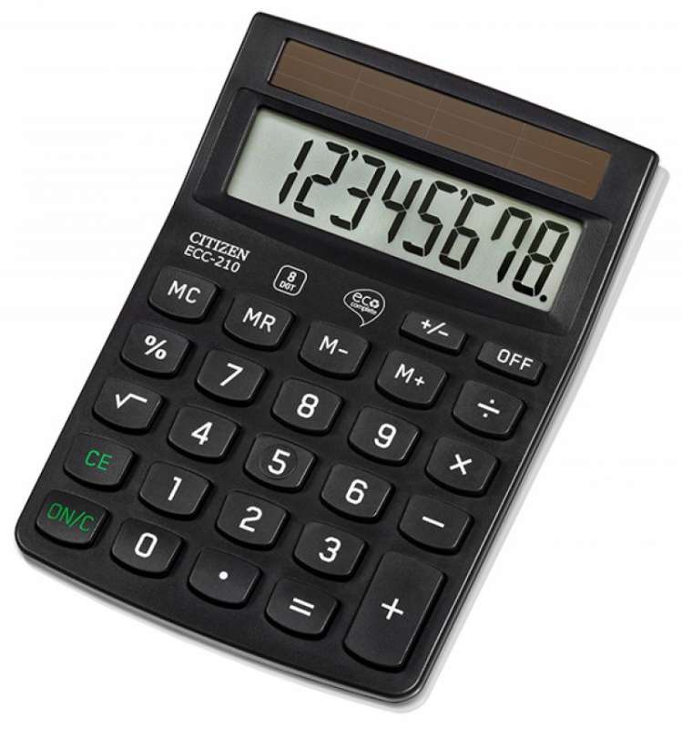 Калькулятор настольный малый "ECO ECC-210", 8 разрядов, 143x102x30 мм