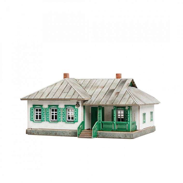 Сборная модель из картона - Сельский дом №2.