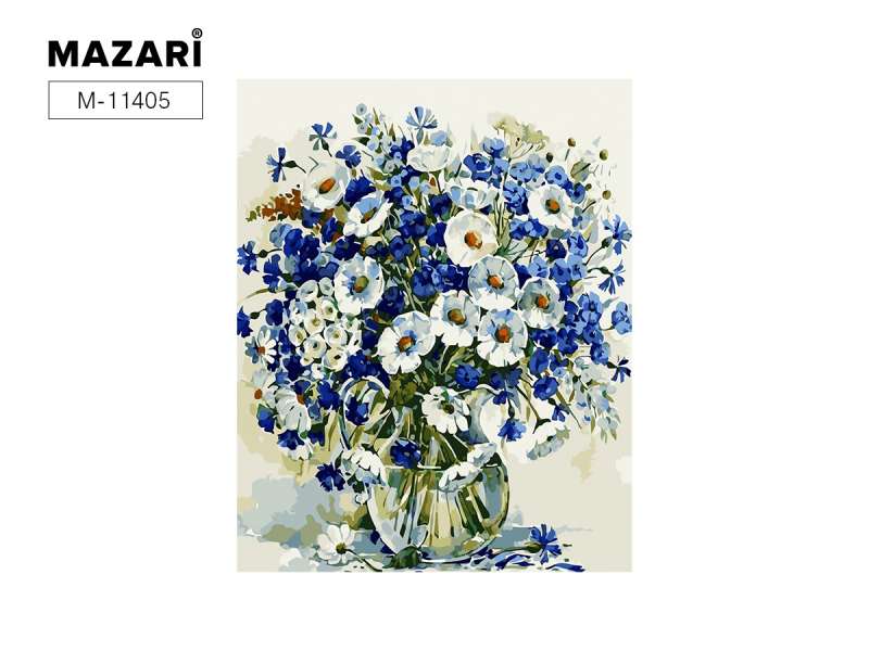 Glezna krāsošanai pēc numuriem uz koka 40x50 cm MAIGIE ZIEDI