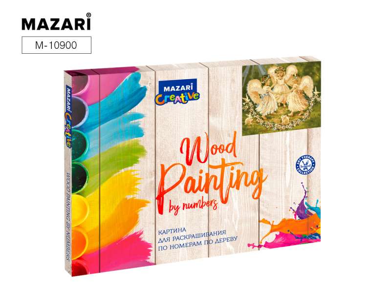 Glezna krāsošanai pēc numuriem uz koka 40x50 cm ENĢEĻU APLOKUMS
