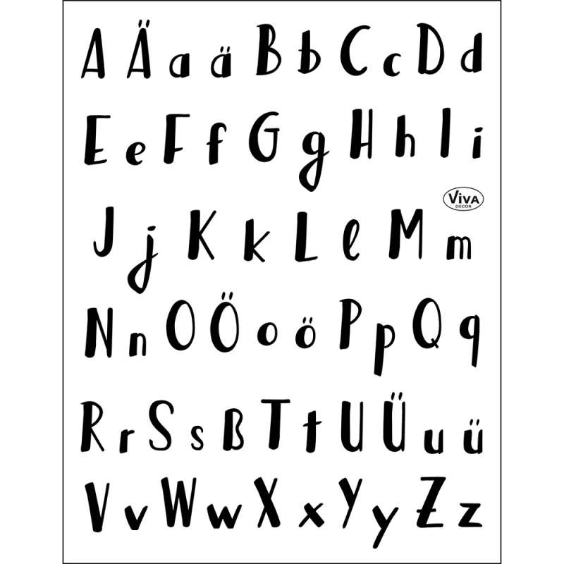 Silikona zīmogi dekoram VIVA "Lettering Alphabet"