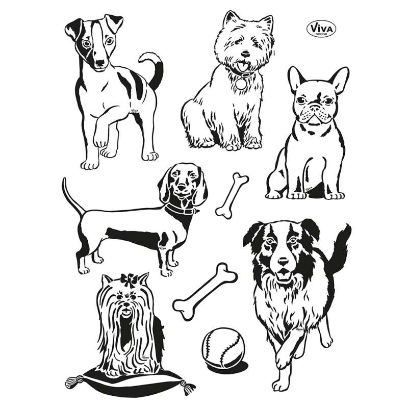 Silikona zīmogi dekoram VIVA "Suņi "