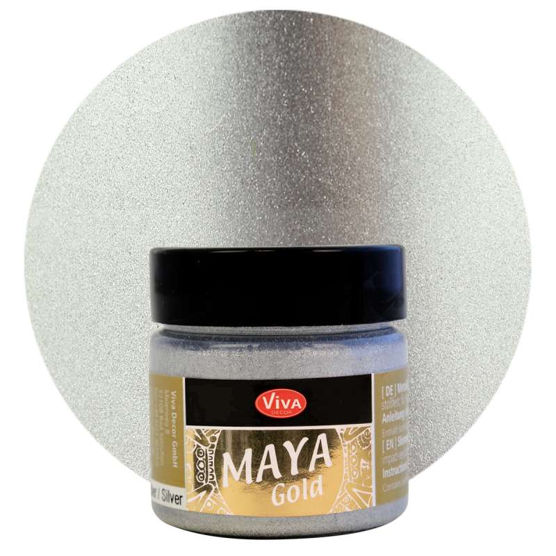 Блестящяя металлическая краска VIVA Maya Gold 45мл - Silver