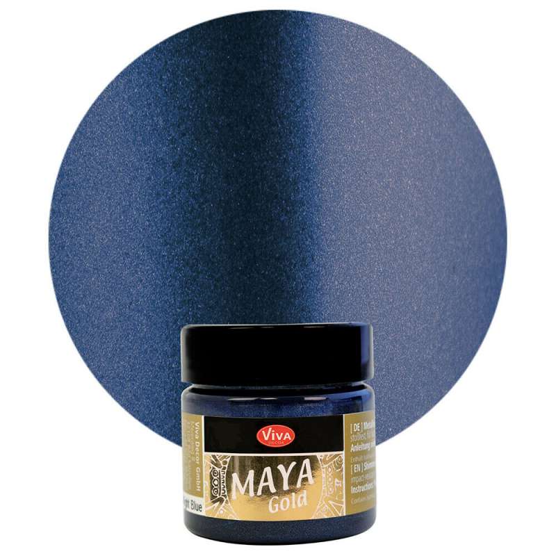 Mirdzoša metāliska krāsa VIVA Maya Gold 45ml-Nachtblau