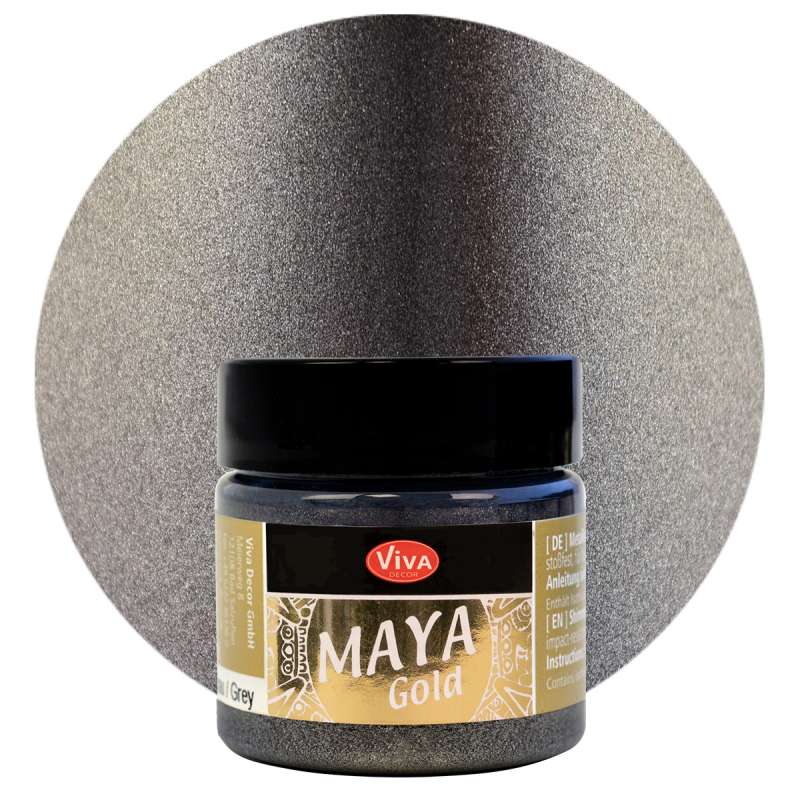 Mirdzoša metāliska krāsa VIVA Maya Gold 45ml-Grey