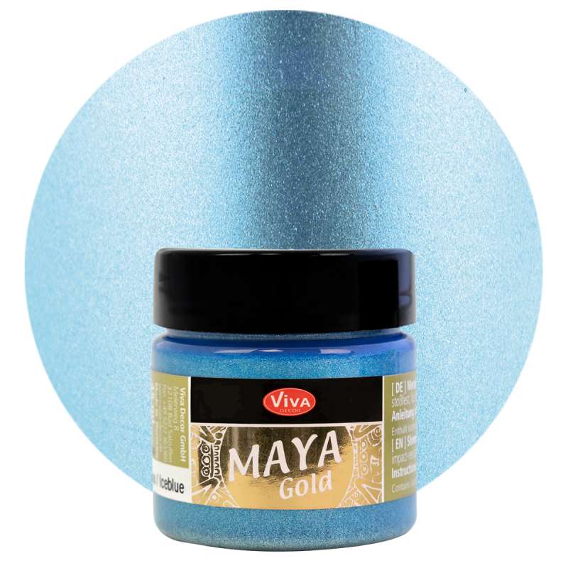 Mirdzoša metāliska krāsa VIVA Maya Gold 45ml-Ice Blue