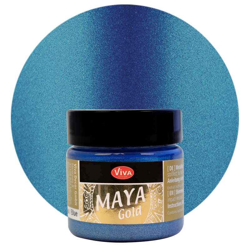 Mirdzoša metāliska krāsa VIVA Maya Gold 45ml-Blue