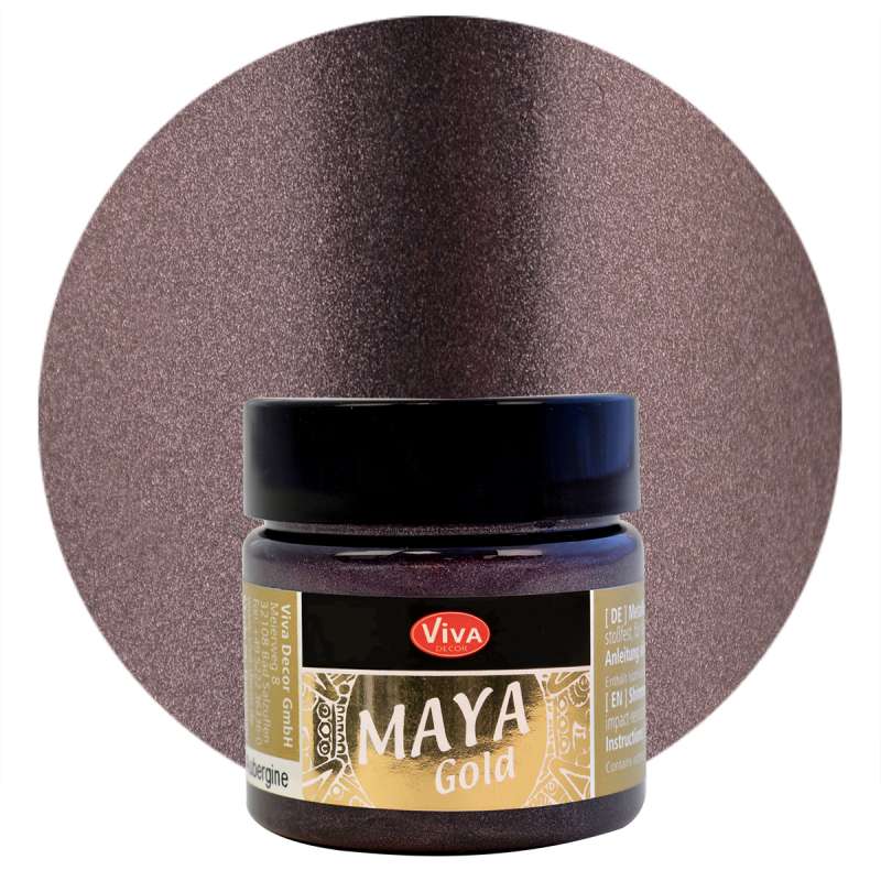 Блестящяя металлическая краска VIVA Maya Gold 45мл - Aubergine
