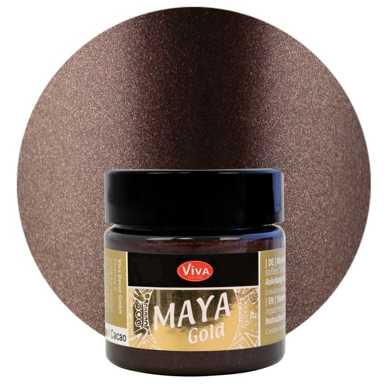 Mirdzoša metāliska krāsa VIVA Maya Gold 45ml-Cakao
