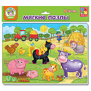 Mīkstie puzles - Ferma A4 24 elementi