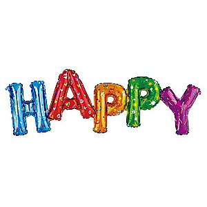 Folijas balons 47 (92cm) Happy daudzkrāsains