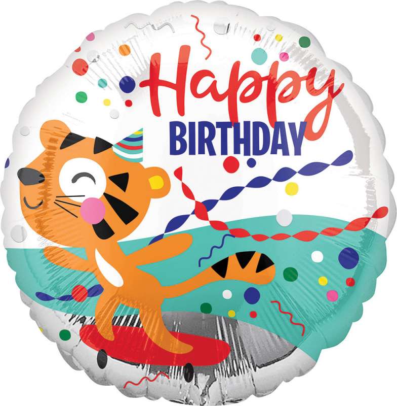 Фольгированный шар 18" Tiger Happy Birthday