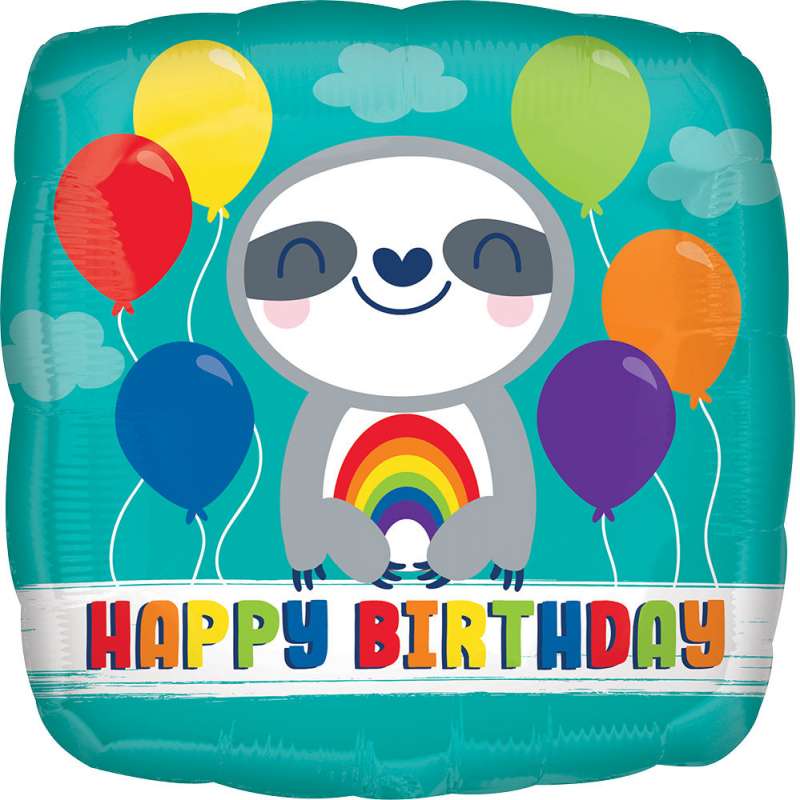 Follijas balons 18" SQR Birthday Sloth