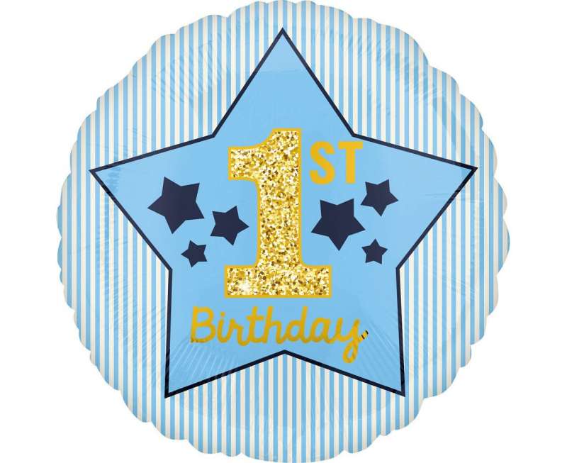 Фольгированный шар 18 "1st Синяя звезда"