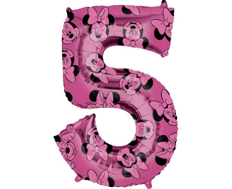 Фольгированный шар 66см " Nr.5  Minnie Mouse" розовый