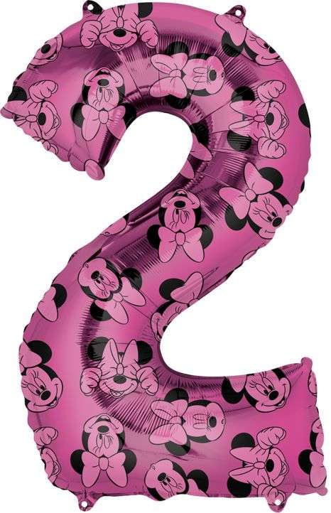 Follijas balons 66cm"Nr.2 Mickey Mouse" rozā