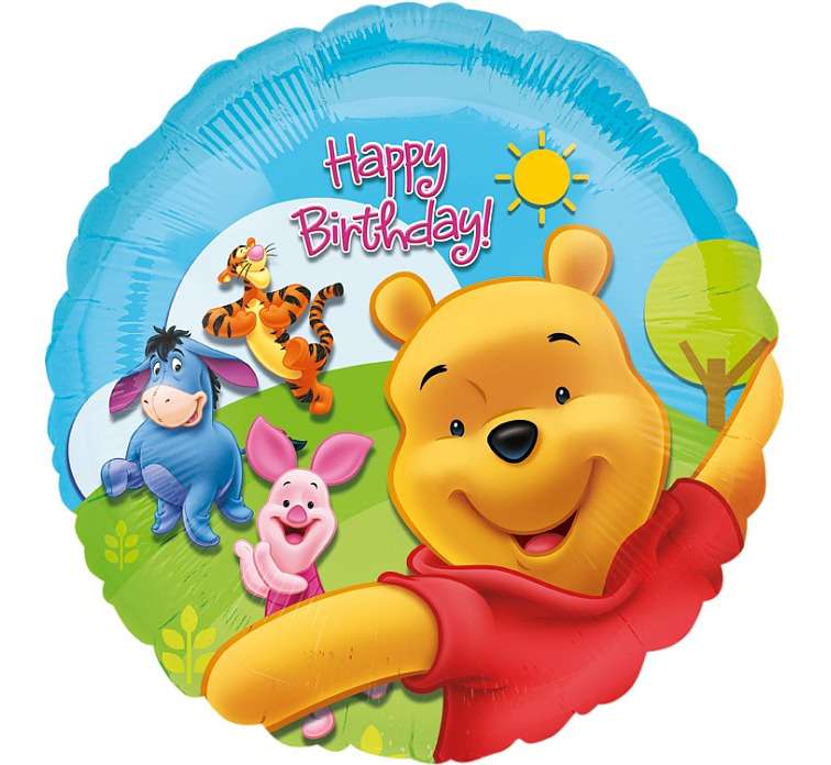Foliētais balons 18 Pooh un draugi Saulains DZ