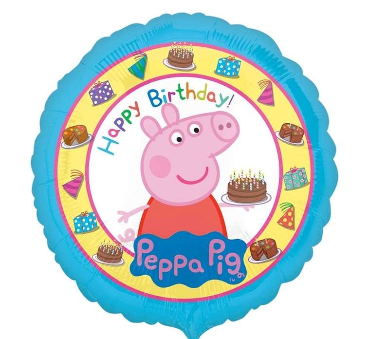 Follija  balons 18" Peppa Pig Happy Birthday