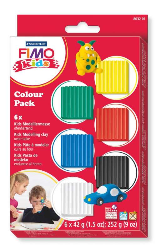 Набор полимерной глины для лепки FIMO  6 цветов x 42г.