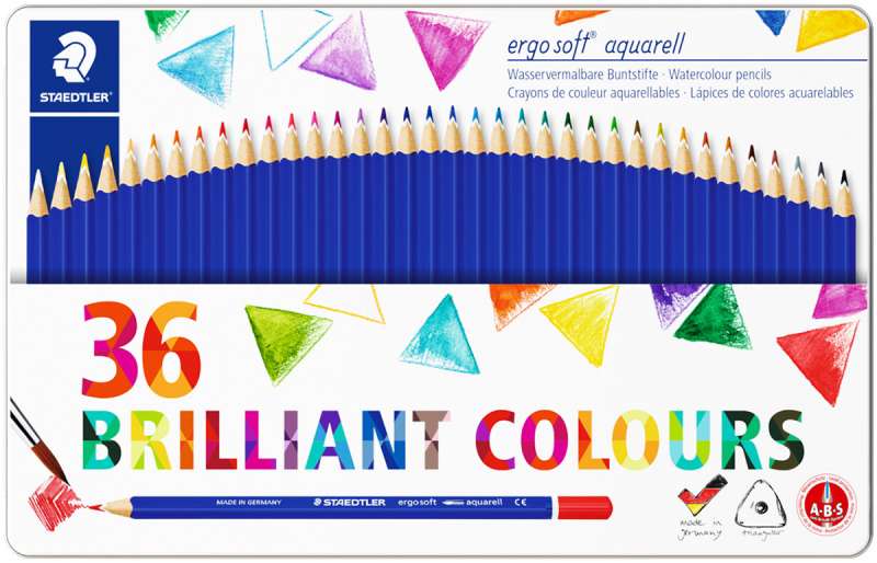 Akvareļu krāsaini zīmuļi STAEDTLER Brilliant, 36 krāsas