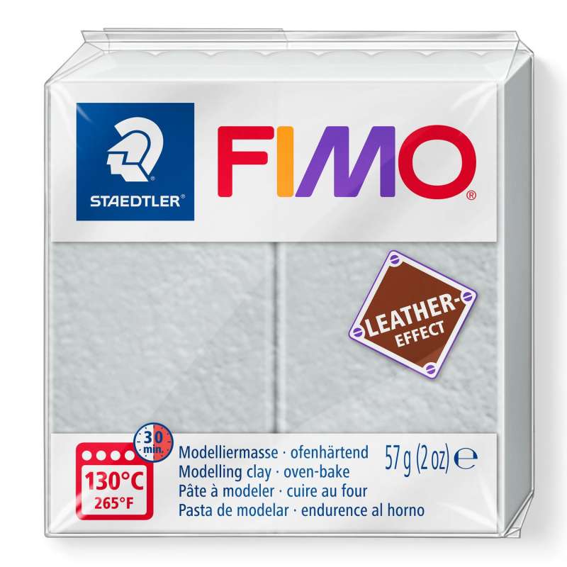 Cietējoša modelēšanas masa FIMO,ādas efekts,pelēka