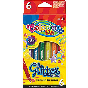 Flomāsteri 6 krāsas ar spīdumiem COLORINO Kids