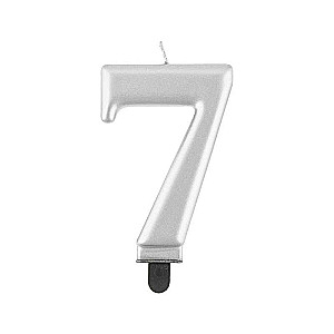 Svečs tortam "7" Sudraba metāls 8,0cm